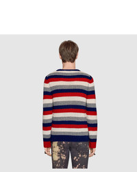 Gucci Striped Cashmere Crewneck Sweater