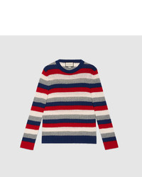 Gucci Striped Cashmere Crewneck Sweater