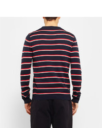 Sandro Striped Silk And Cotton Blend Sweater