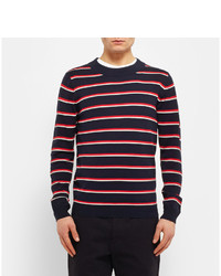 Sandro Striped Silk And Cotton Blend Sweater