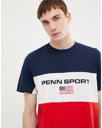 Penn Sport T Shirt In Red With Block Panels