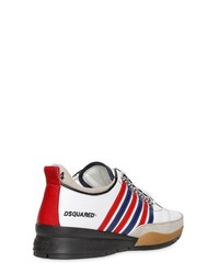 DSQUARED2 Striped Leather Suede Sneakers