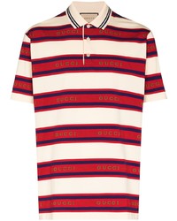 Gucci Jacquard Logo Striped Polo Shirt