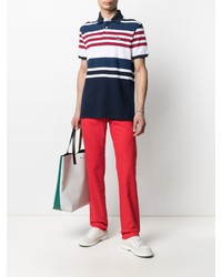 Etro Stripe Pattern Short Sleeve Polo Shirt