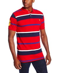 U.S. Polo Assn. Multi Color Striped Pique Polo Shirt With Small Pony Logo