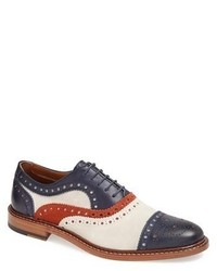 blue and white brogues