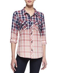 Rails Gia Ombre Plaid Flannel Button Down Shirt
