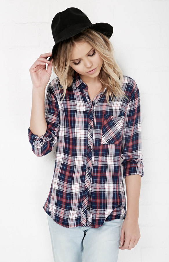 Rails Hunter Button Down Plaid Shirt In Whitelight Blue Xs | Where to ...