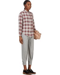 Band Of Outsiders Red Flannel Plaid Shirt