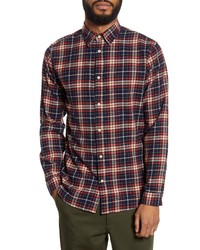 Selected Homme Jaxx Regular Fit Plaid Button Up Organic Cotton Flannel Shirt
