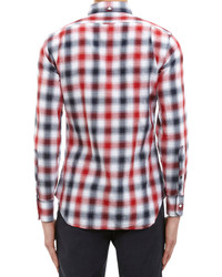 Thom Browne Plaid Flannel Button Down Shirt