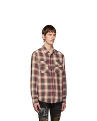 Amiri Red And White Flannel Shirt