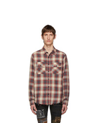 Amiri Red And White Flannel Shirt