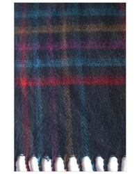 Christian Dior Orville And Frances Dior Scarf In Charcoal With Multicolored Plaid