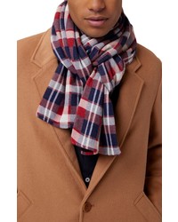 Good Man Brand Plaid Recycled Cashmere Scarf In Burgundy Navy At Nordstrom