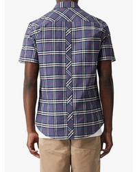 Burberry Short Sleeve Small Scale Check Stretch Cotton Shirt