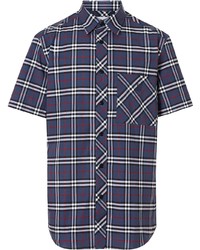 Burberry Short Sleeve Small Scale Check Stretch Cotton Shirt