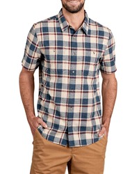 Toad&Co Smythy Plaid Short Sleeve Organic Cotton Button Up Shirt