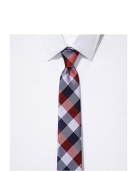 Express Narrow Silk Tie Check Red