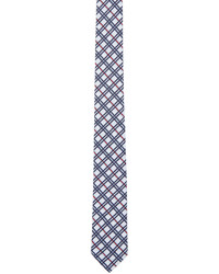 Thom Browne Navy Red Check Slim Tie