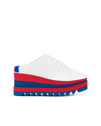 White and Red and Navy Platform Loafers