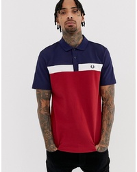 Fred Perry Panel Polo In Red