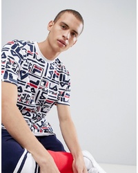 Fila Black Line Charlie T Shirt With All Over In White