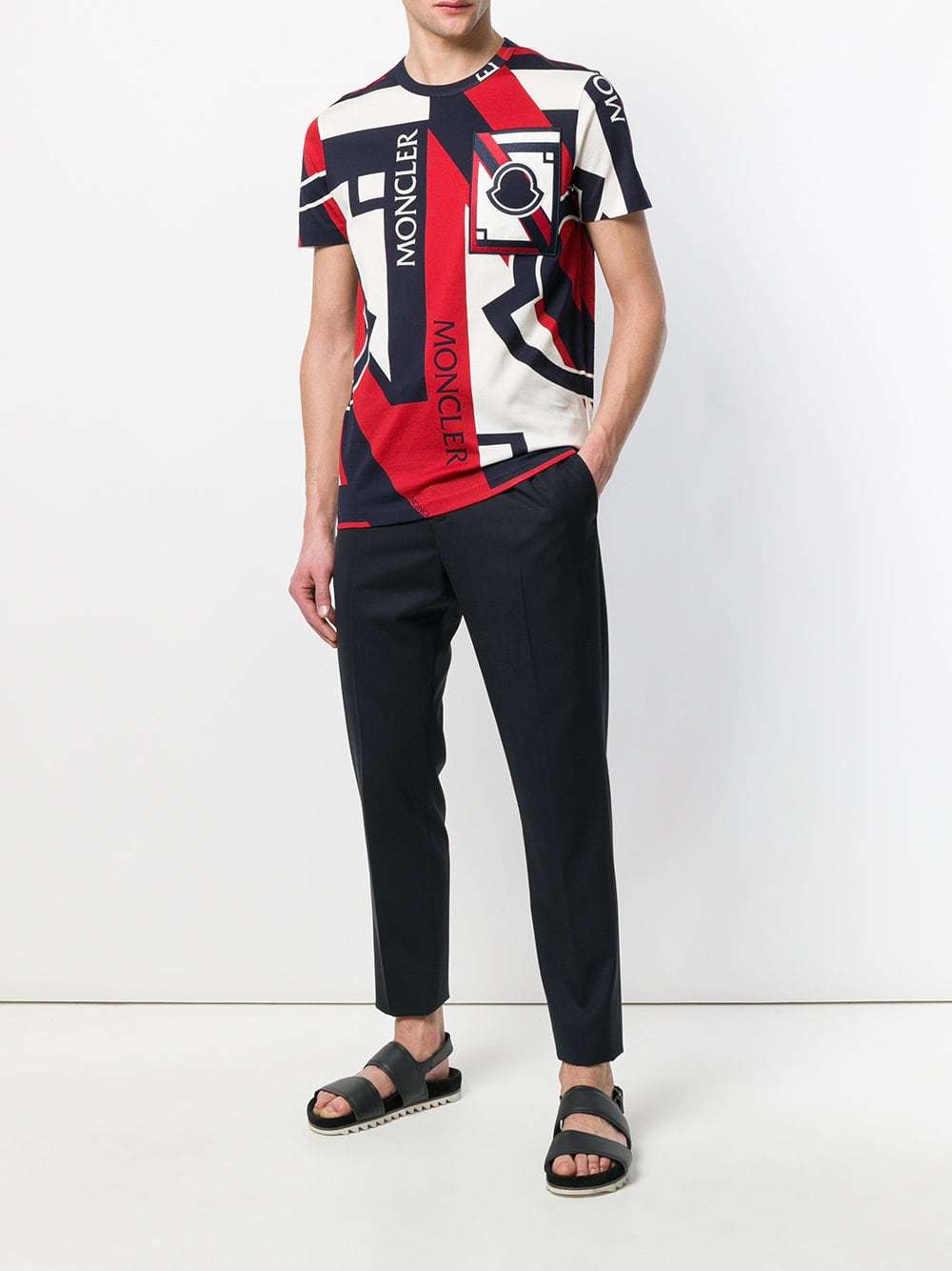 Moncler C X Craig Green Tri Colour Printed T Shirt, $627