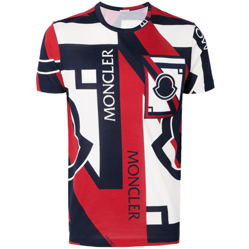 white and red moncler t shirt