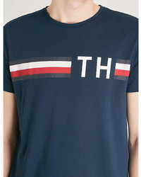 Tommy Hilfiger Logo Print Cotton Jersey T Shirt