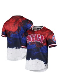 PRO STANDARD Redroyal Chicago Cubs Red White And Blue Dip Dye T Shirt