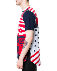 Square Zero The Sqz Cotton Jersey Short Sleeve Tshirt With Multi Triangle Sqz Flag Print