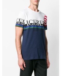 Iceberg Stripe Detail Logo T Shirt