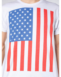 American Apparel Us Flag Print Power Washed Tee