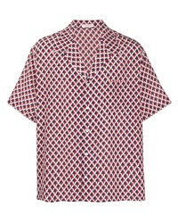 Valentino Abstract Pattern Silk Bowling Shirt
