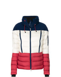 White and Red and Navy Puffer Jacket