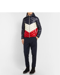 Moncler Palliser Slim Fit Colour Block Quilted Shell Hooded Down Jacket
