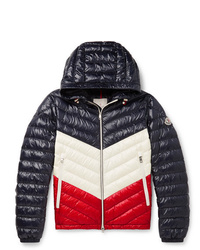 Moncler Palliser Slim Fit Colour Block Quilted Shell Hooded Down Jacket