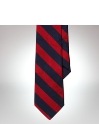White and Red and Navy Silk Tie