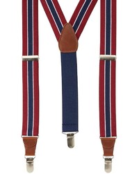 White and Red and Navy Suspenders