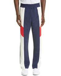 Palm Angels Colorblock Track Pants In Navy Blue White At Nordstrom