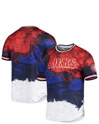 PRO STANDARD Navyscarlet San Francisco 49ers Americana Dip Dye T Shirt