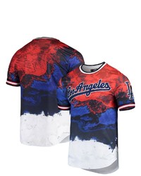 PRO STANDARD Redroyal Los Angeles Dodgers Red White And Blue Dip Dye T Shirt