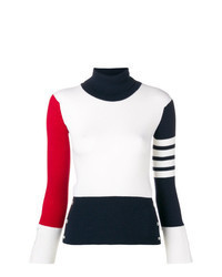 White and Red and Navy Turtleneck
