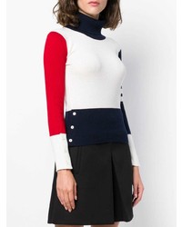 Thom Browne Colourblock Ribbed Turtleneck Sweater