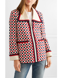 Gucci Checked Med Wool Blend Crepe Jacket