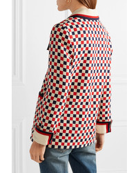 Gucci Checked Med Wool Blend Crepe Jacket