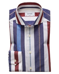 Eton Slim Fit Stripe Dress Shirt