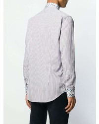 Etro Floral Trimmed Striped Shirt