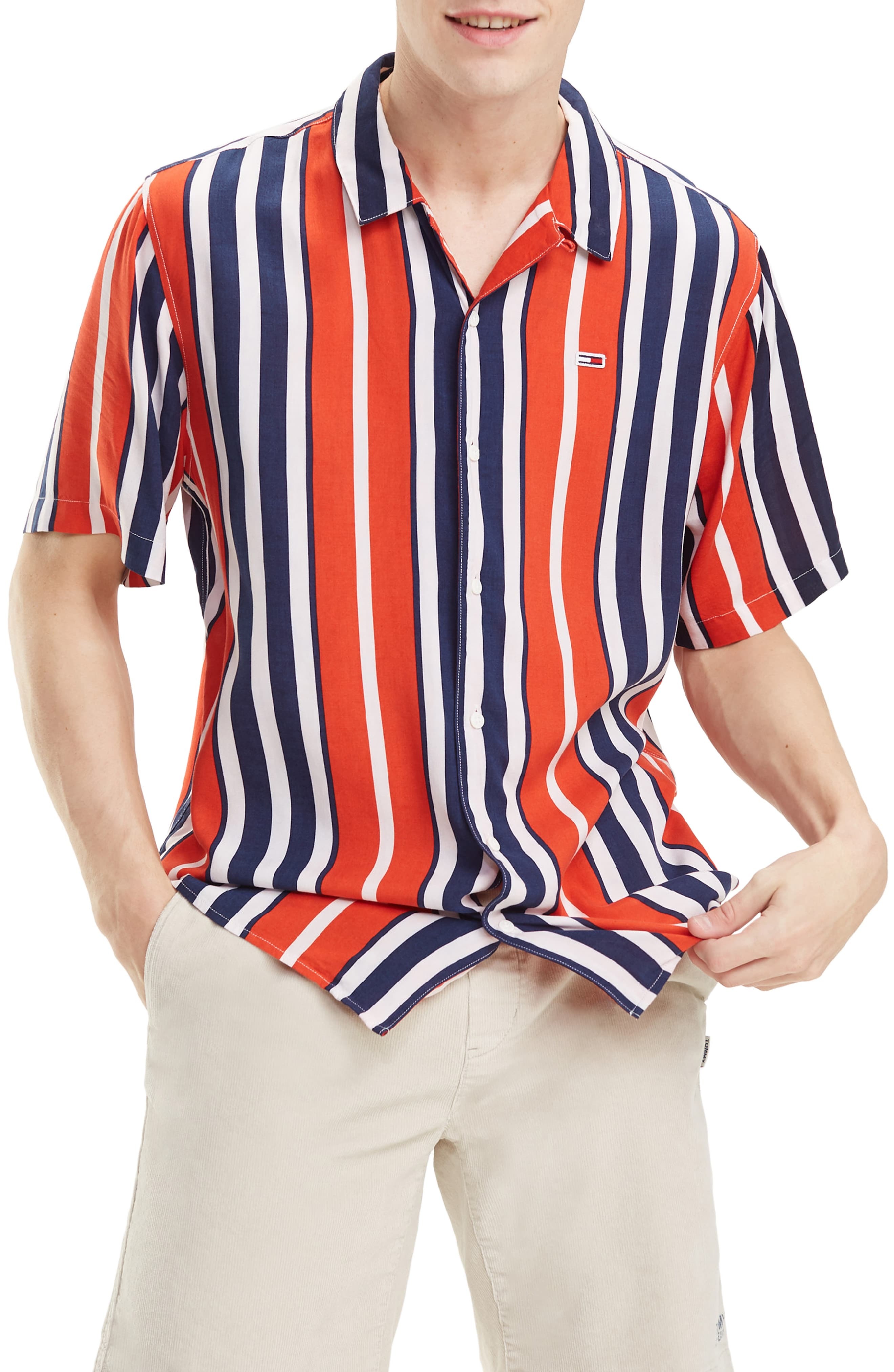 Tommy Jeans Striped Short-Sleeved Shirt Multicolour 